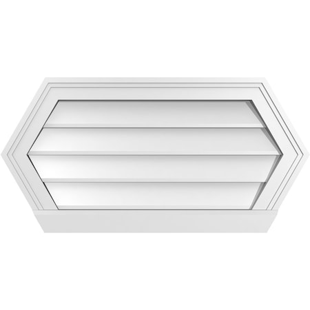 Ekena Millwork Half Round Surface Mount PVC Gable Vent w/ 2"W x 2"P Brickmould Sill Frame, 28"W x 14"H GVPHR28X1403SN